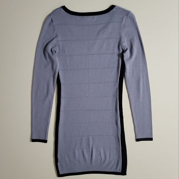 Xhilaration Black and Gray Scoop-neck Knit Long Sleeve Knit Midi Dress - Picture 10 of 10